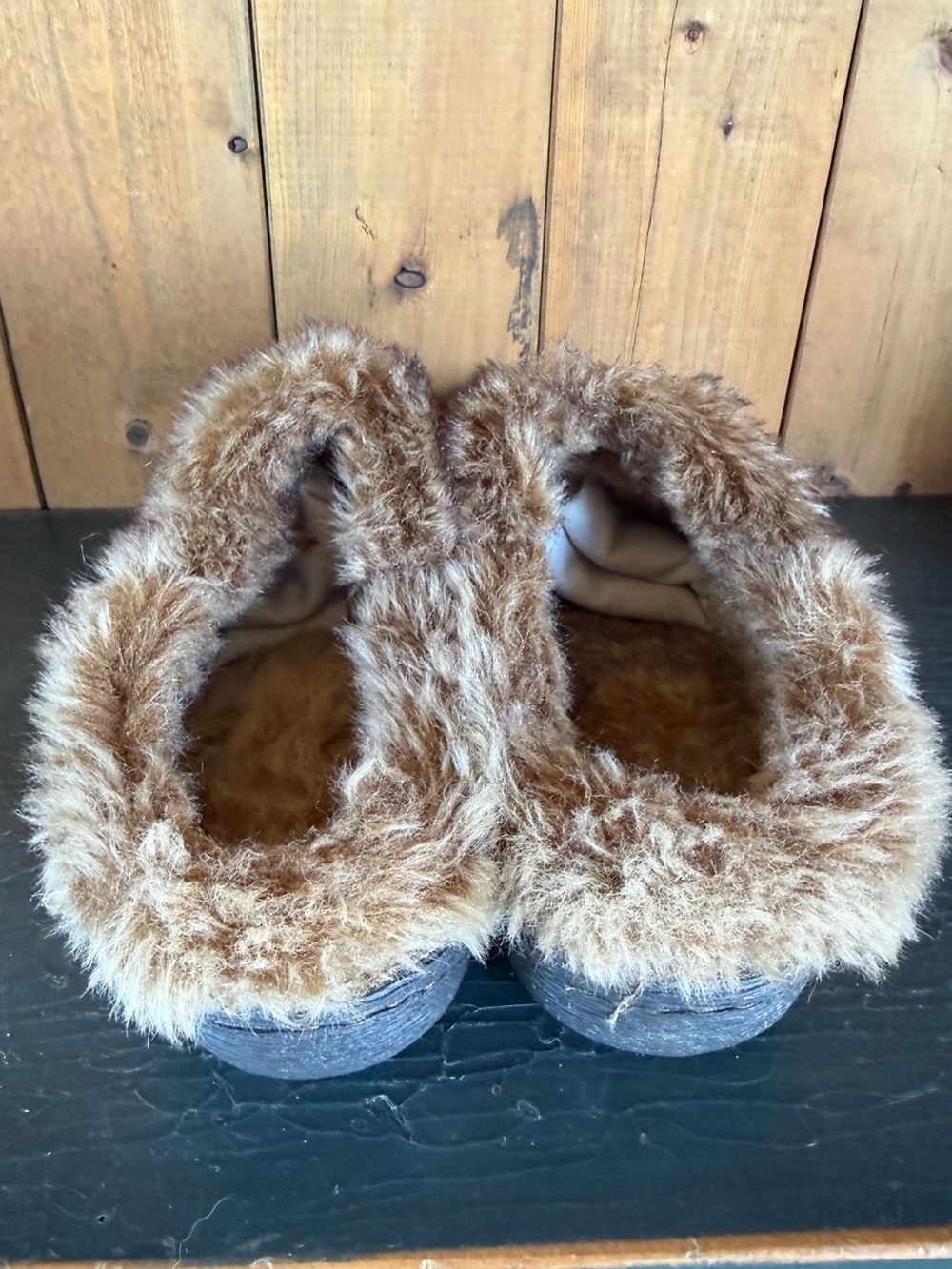 BOC Born Concept Slip-on Faux Fur Lined Suede Leather Slipper Brown 6 - Picture 5 of 5
